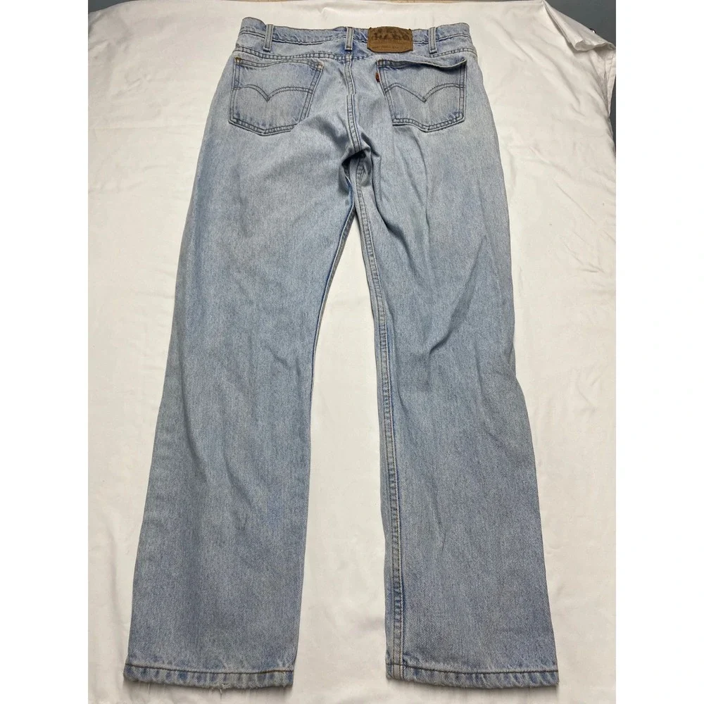 Vintage Levis 505 Orange Tab Jeans Mens 34x30 Light Wash Straight Leg 1996 90s